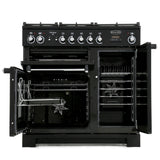 Rangemaster KCH90DFFBL/C Kitchener Black / Chrome 90cm Dual Fuel Range Cooker - product image 5