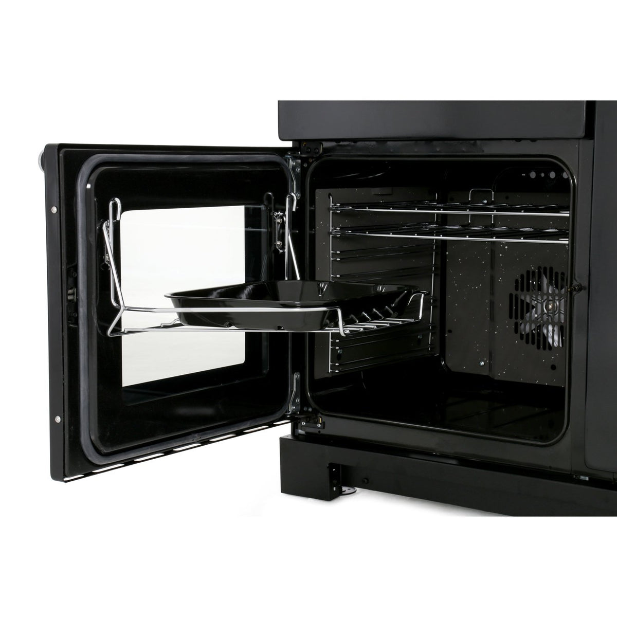 Rangemaster KCH90DFFBL/C Kitchener Black / Chrome 90cm Dual Fuel Range Cooker - product image 6