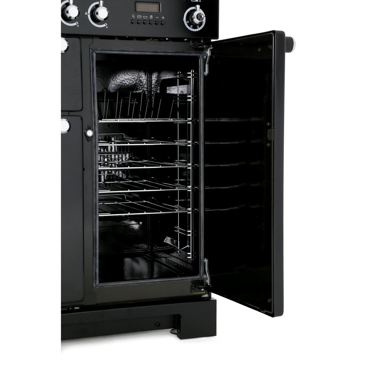 Rangemaster KCH90DFFBL/C Kitchener Black / Chrome 90cm Dual Fuel Range Cooker - product image 7