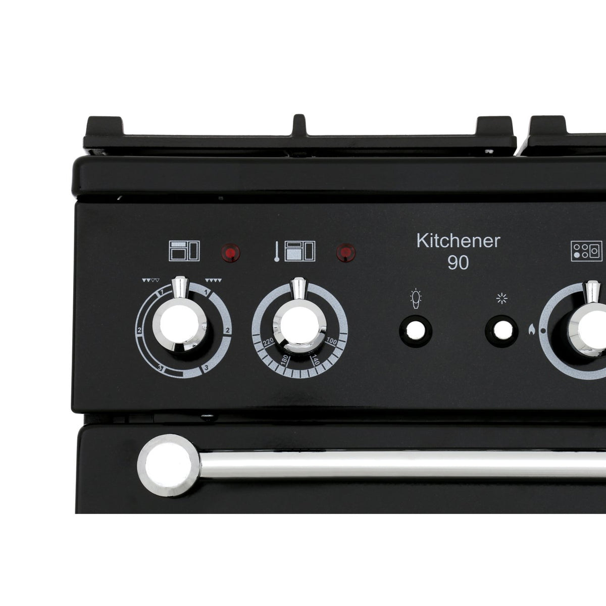Rangemaster KCH90DFFBL/C Kitchener Black / Chrome 90cm Dual Fuel Range Cooker - product image 9