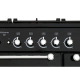Rangemaster KCH90DFFBL/C Kitchener Black / Chrome 90cm Dual Fuel Range Cooker - product image 10