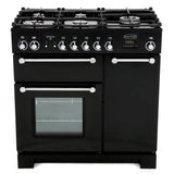 Rangemaster KCH90DFFBL/C Kitchener Black / Chrome 90cm Dual Fuel Range Cooker - product image 1
