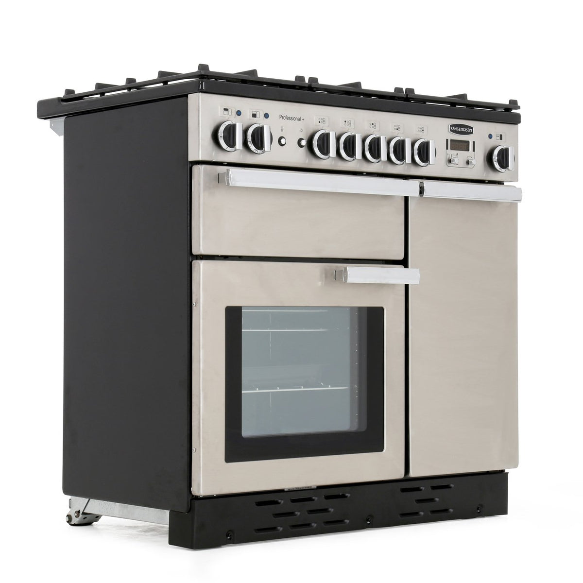 Rangemaster PROP90DFFSS/C Professional Plus Stainless Steel / Chrome 90cm Dual Fuel Range Cooker - product image 4
