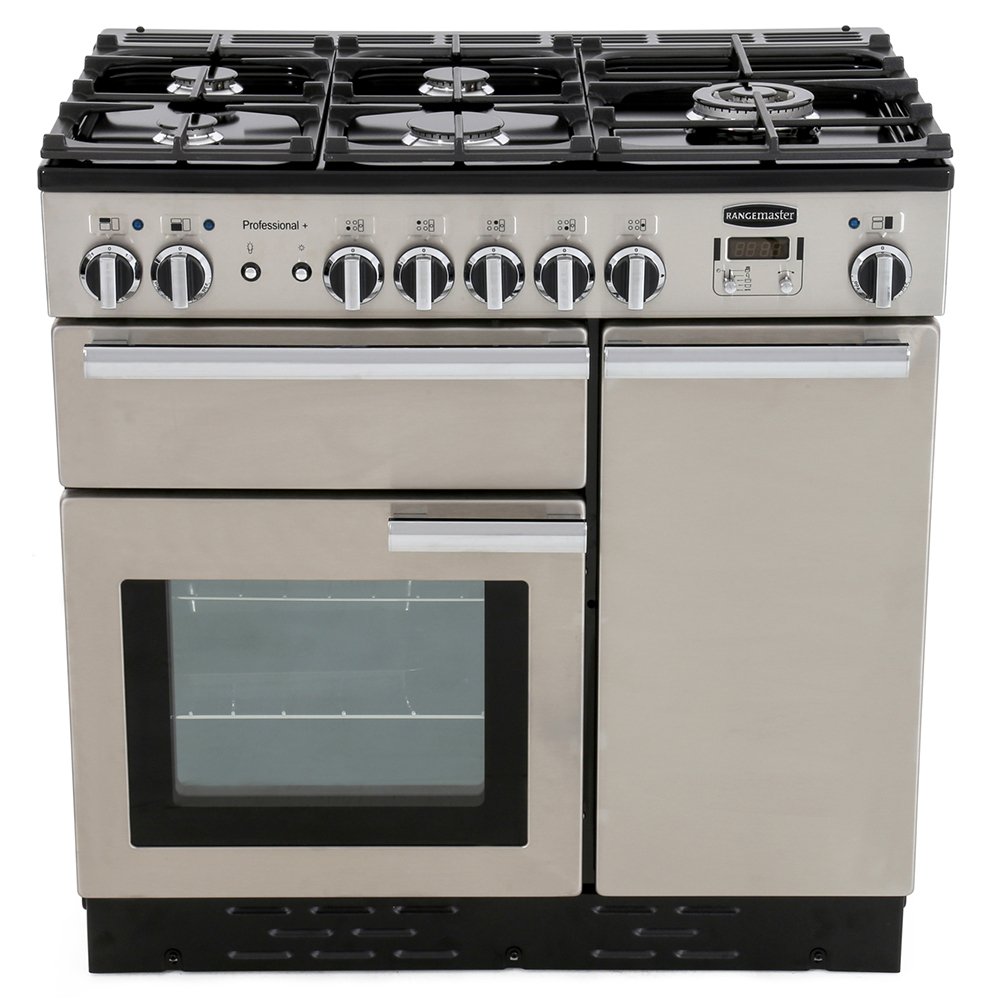 Rangemaster PROP90DFFSS/C Professional Plus Stainless Steel / Chrome 90cm Dual Fuel Range Cooker - product image 1