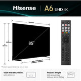 Hisense 85A6QTUK 85" LED Smart Television - product image 4