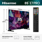 Hisense 85E7STUK PRO 85" QLED Smart Television - product image 2