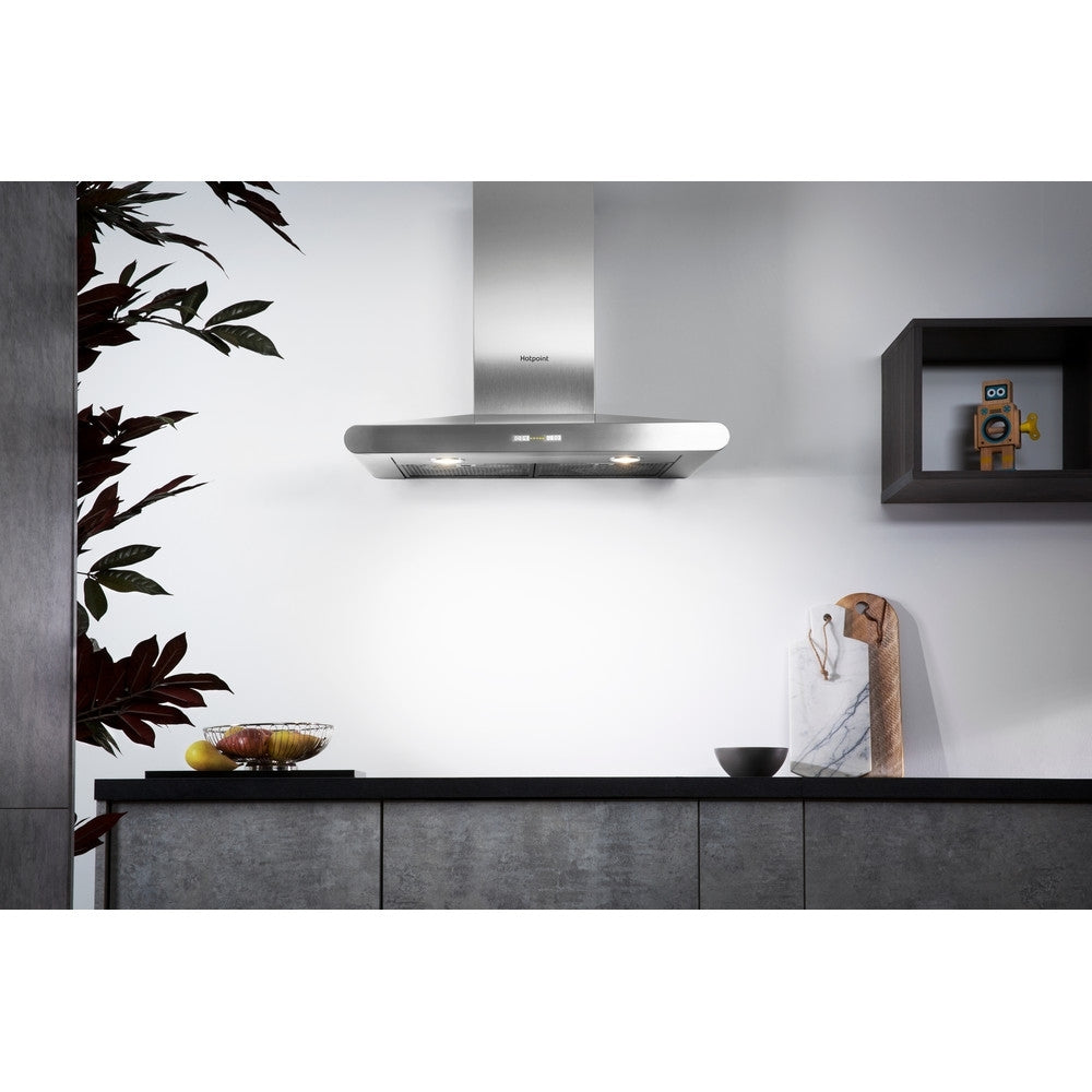 Hotpoint PHC7.7FLBIX 70cm Chimney Cooker Hood, Stainless Steel, B Rated - image 3