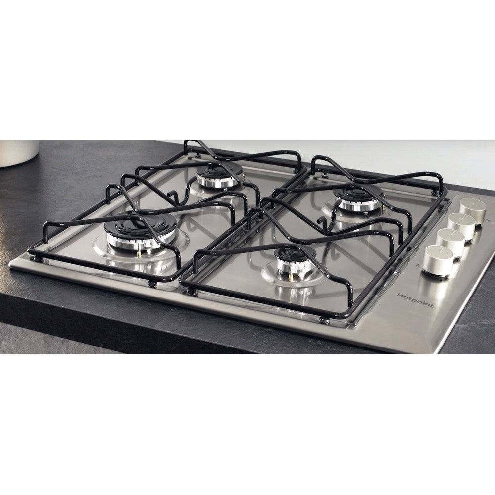Hotpoint PAN642IX/H 58cm 4 Burner Gas Hob, Stainless Steel - image 2