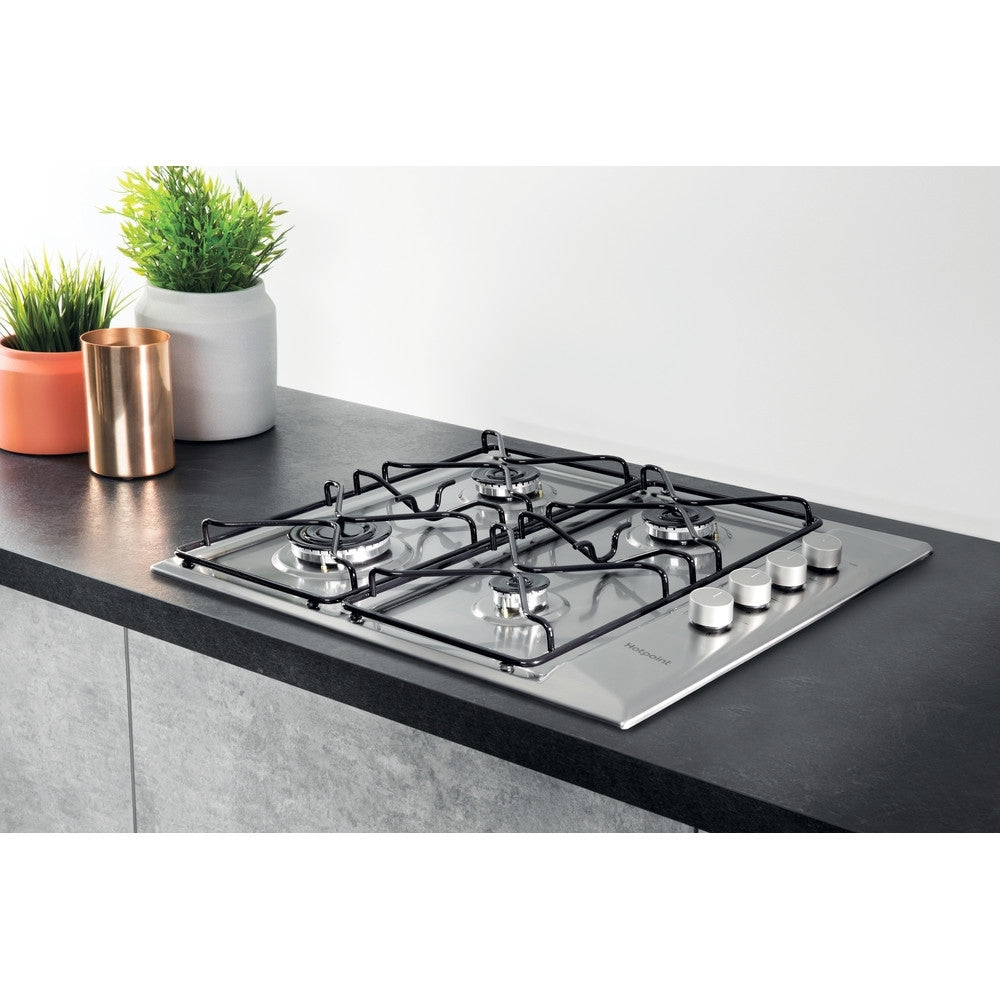 Hotpoint PAN642IX/H 58cm 4 Burner Gas Hob, Stainless Steel - image 3