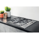 Hotpoint PAN642IX/H 58cm 4 Burner Gas Hob, Stainless Steel - image 3