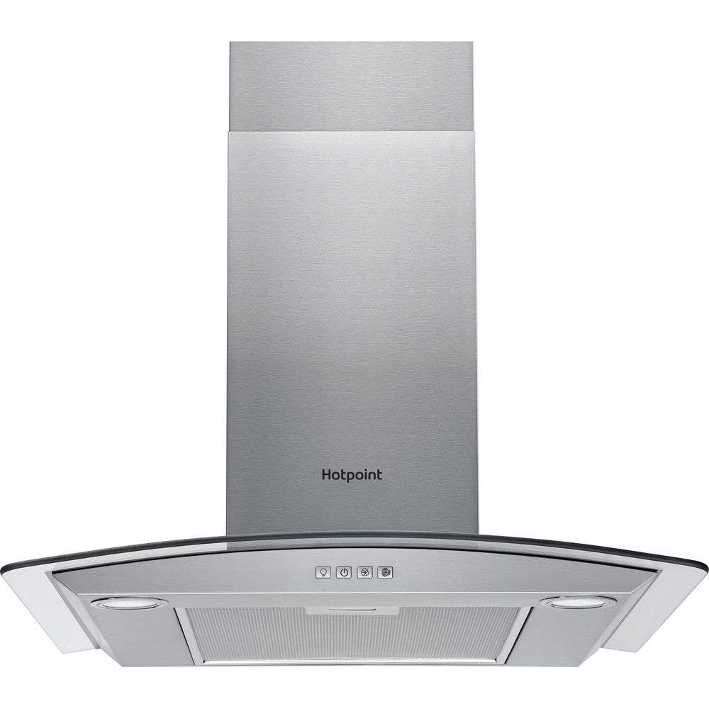 Hotpoint PHGC6.4FLMX 60cm Chimney Cooker Hood, Stainless Steel, D Rated - image 1