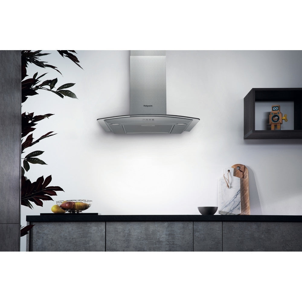 Hotpoint PHGC7.4FLMX 70cm Chimney Cooker Hood, Stainless Steel, D Rated - image 2