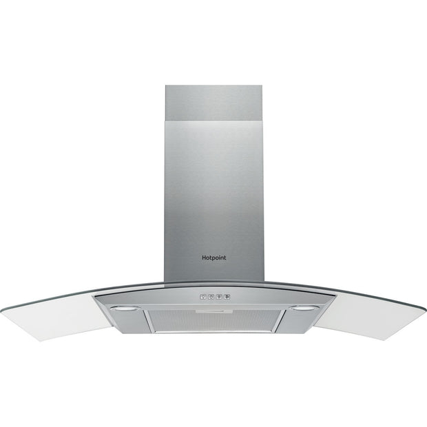 Hotpoint PHGC9.4FLMX 90cm Chimney Cooker Hood, Stainless Steel, D Rated - image 1