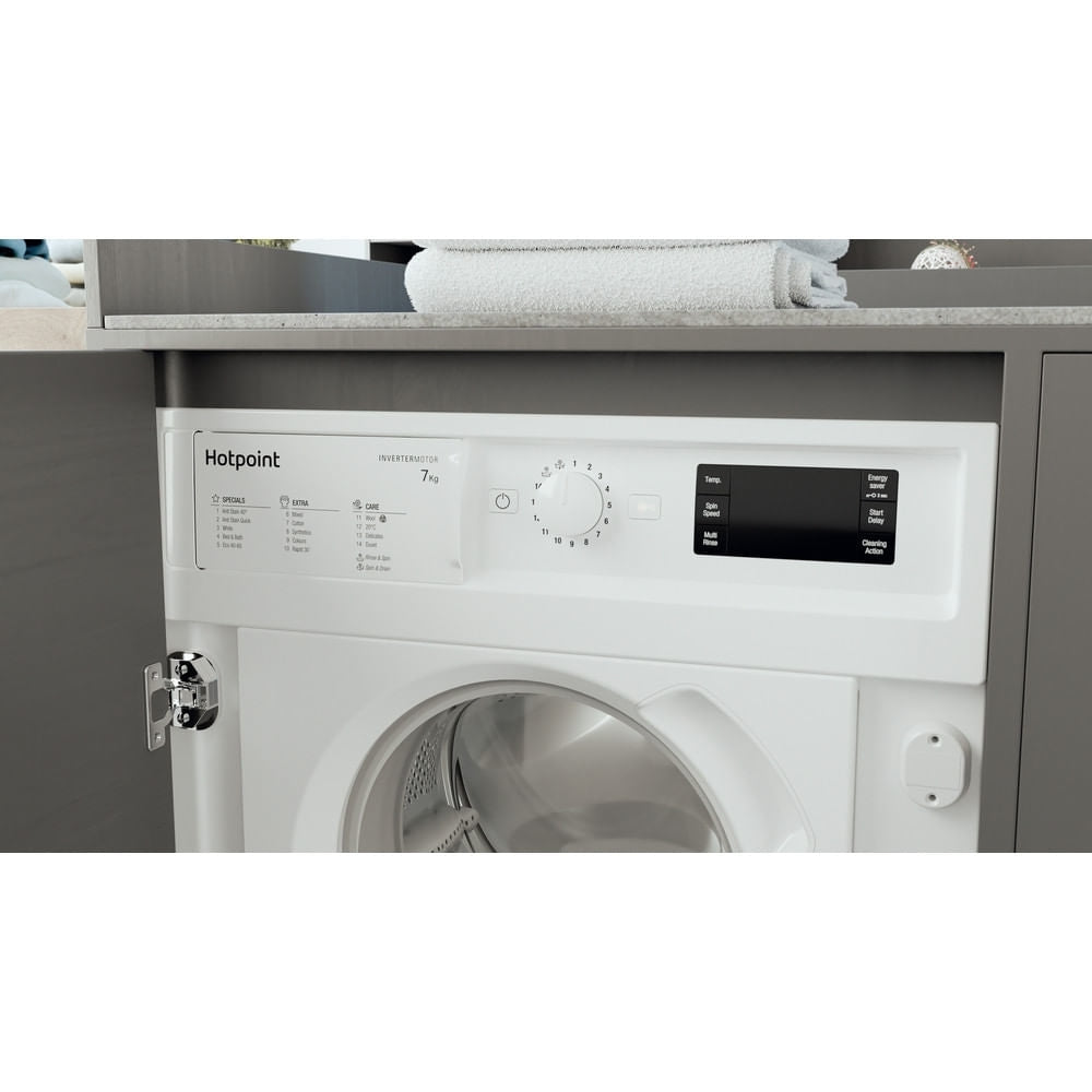 Hotpoint BIWMHG71483UKN Integrated Washing Machine, 7kg, 1400 Spin, White, D Rated - image 8