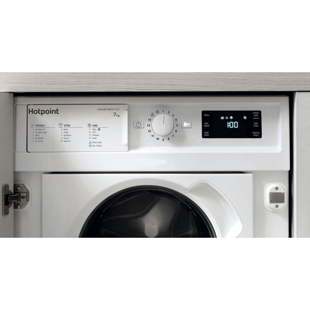 Hotpoint BIWMHG71483UKN Integrated Washing Machine, 7kg, 1400 Spin, White, D Rated - image 10