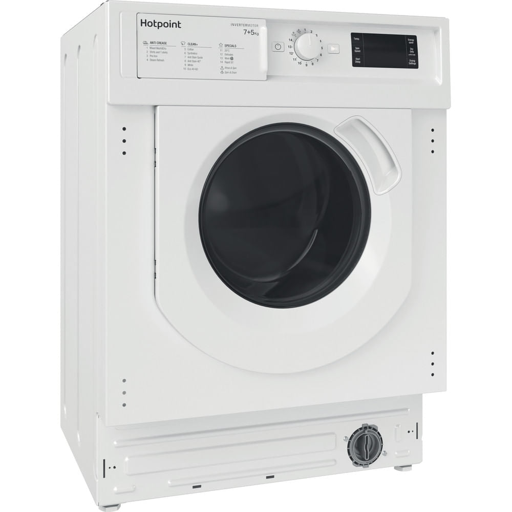 Hotpoint BIWDHG75148UKN Integrated Washer Dryer, 7kg/5kg, 1400 Spin, White, E Rated - image 2