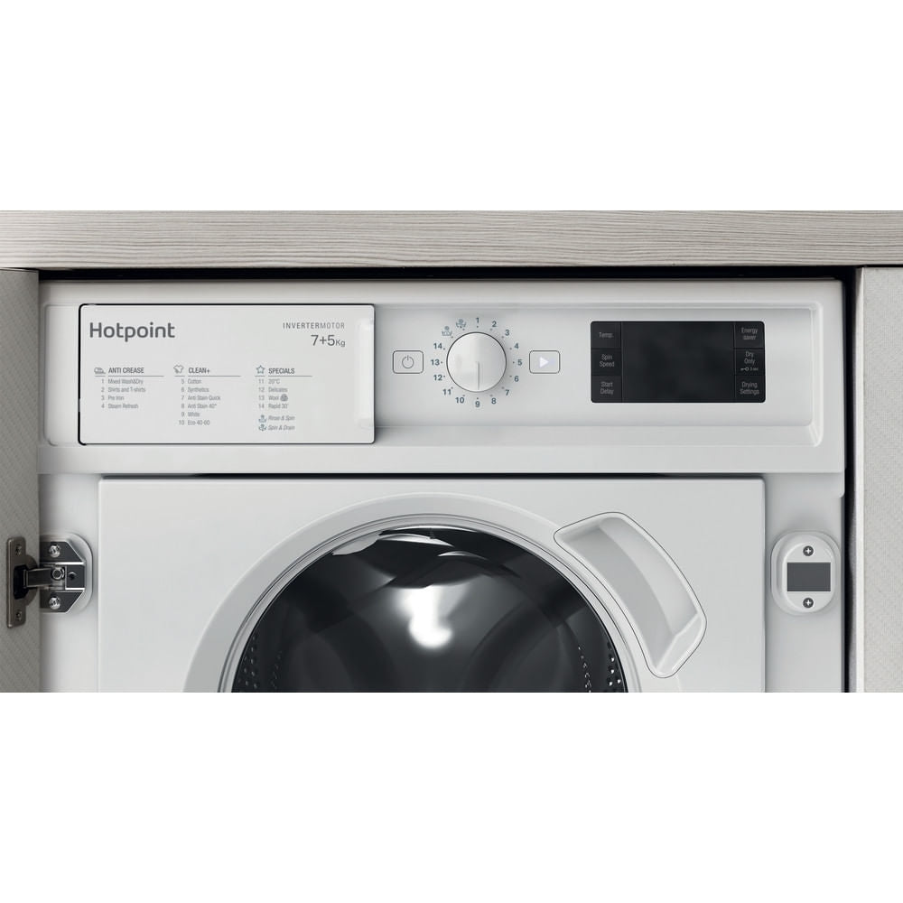 Hotpoint BIWDHG75148UKN Integrated Washer Dryer, 7kg/5kg, 1400 Spin, White, E Rated - image 15