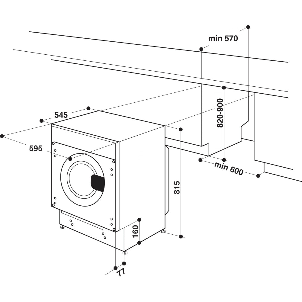Hotpoint BIWDHG75148UKN Integrated Washer Dryer, 7kg/5kg, 1400 Spin, White, E Rated - image 20