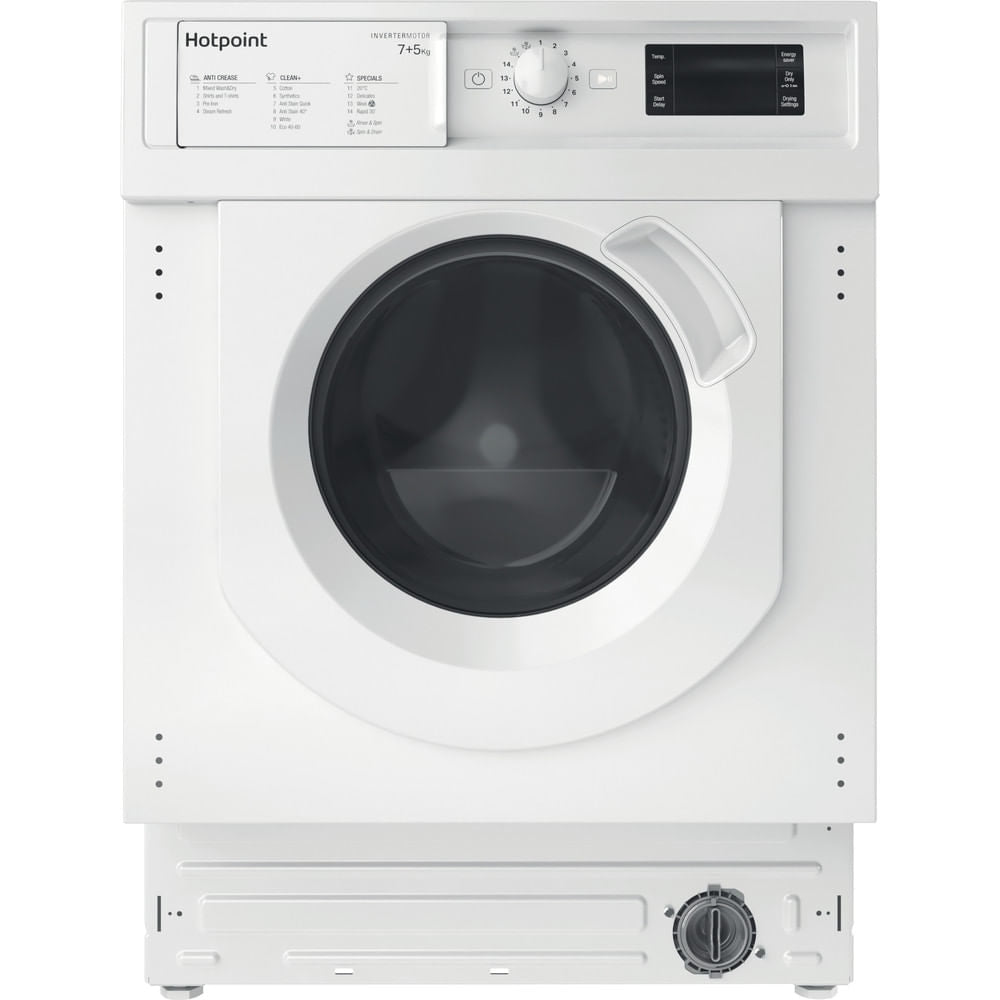 Hotpoint BIWDHG75148UKN Integrated Washer Dryer, 7kg/5kg, 1400 Spin, White, E Rated - image 1