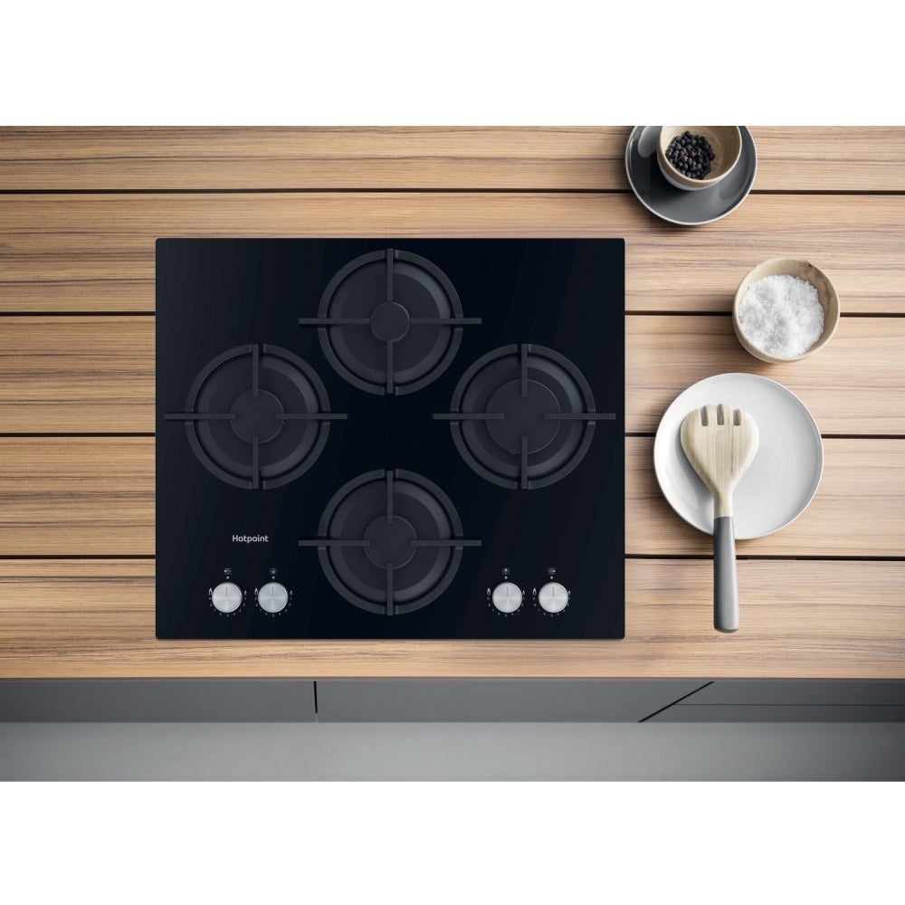 Hotpoint HGS61SBK 60cm 4 Burner Gas Hob, Black - image 5
