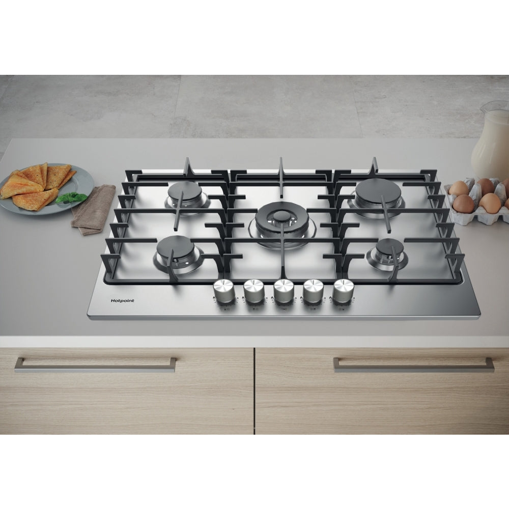 Hotpoint PPH 75P DF IX UK 73cm 5 Burner Gas Hob, Silver - image 6