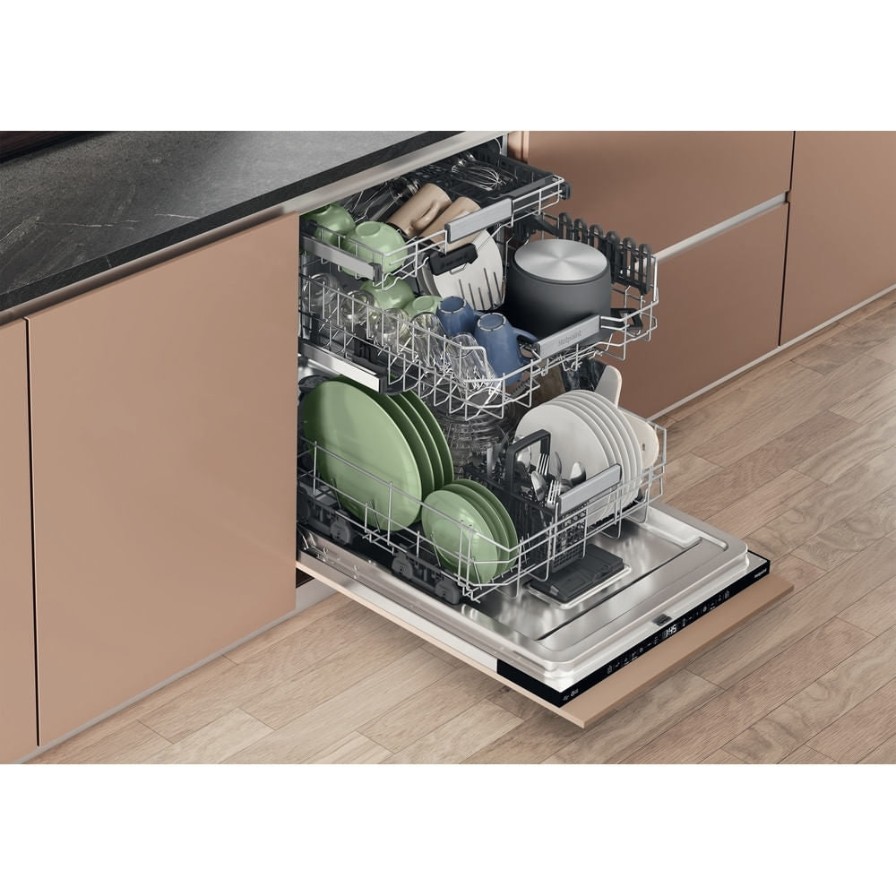 Hotpoint Hydroforce H8IHT59LSUK Fully Integrated Dishwasher, 14 Place Settings, B Rated - image 8