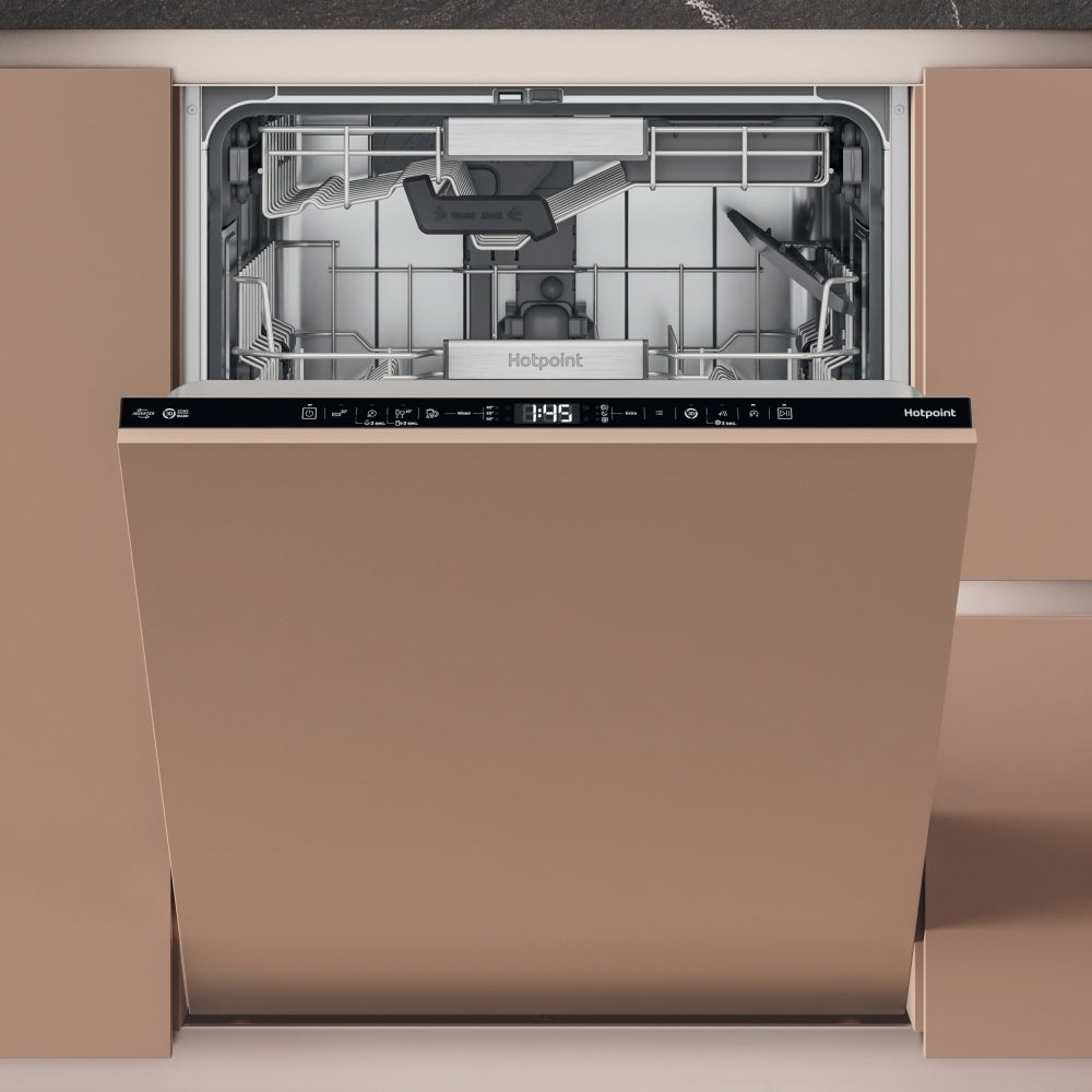 Hotpoint Hydroforce H8IHT59LSUK Fully Integrated Dishwasher, 14 Place Settings, B Rated - image 1