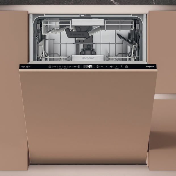 Hotpoint Hydroforce H8IHT59LSUK Fully Integrated Dishwasher, 14 Place Settings, B Rated - image 1