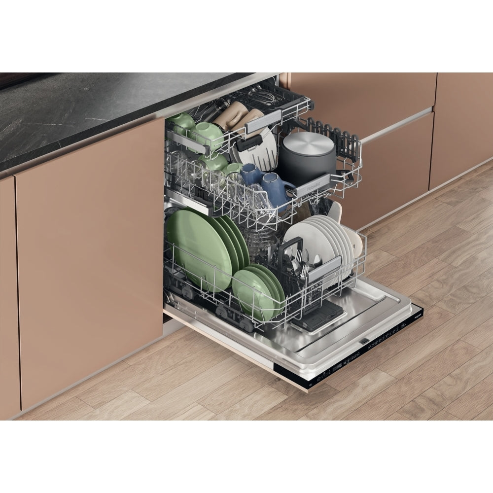 Hotpoint Hydroforce H8IHP42LUK Fully Integrated Dishwasher, 14 Place Settings, C Rated - image 8