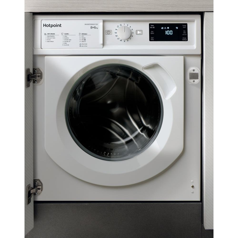 Hotpoint BIWDHG861485UK Integrated Washer Dryer, 8kg/6kg, 1400 Spin, White, D Rated - image 7