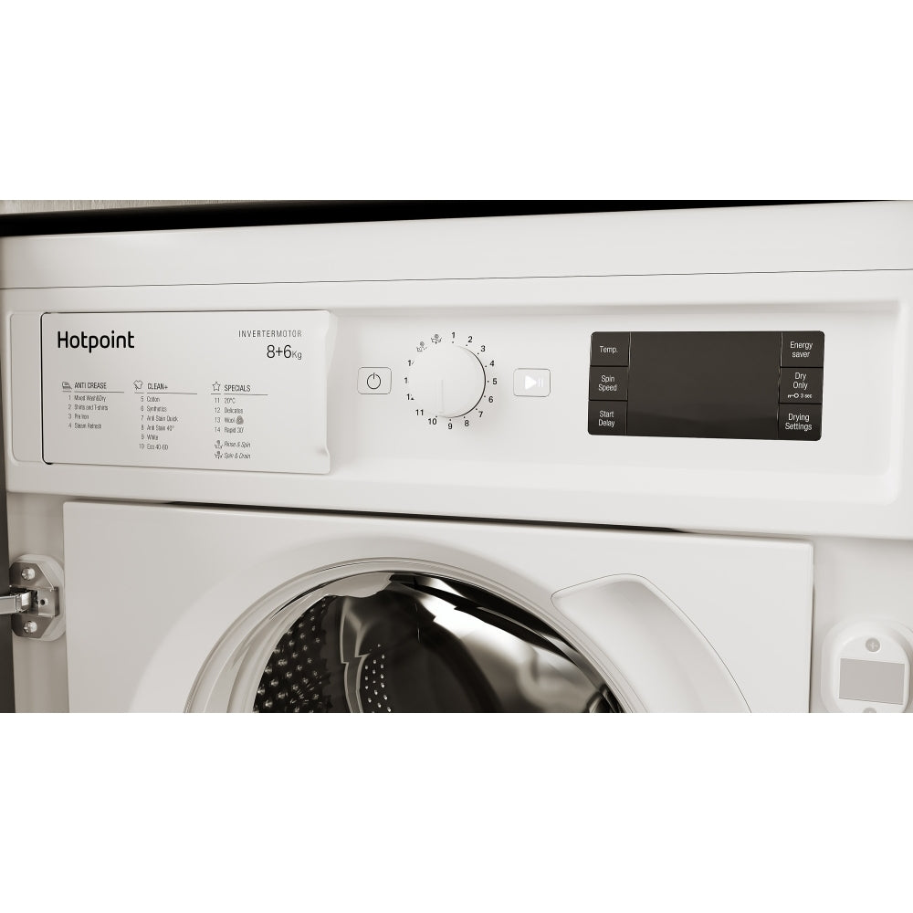 Hotpoint BIWDHG861485UK Integrated Washer Dryer, 8kg/6kg, 1400 Spin, White, D Rated - image 8