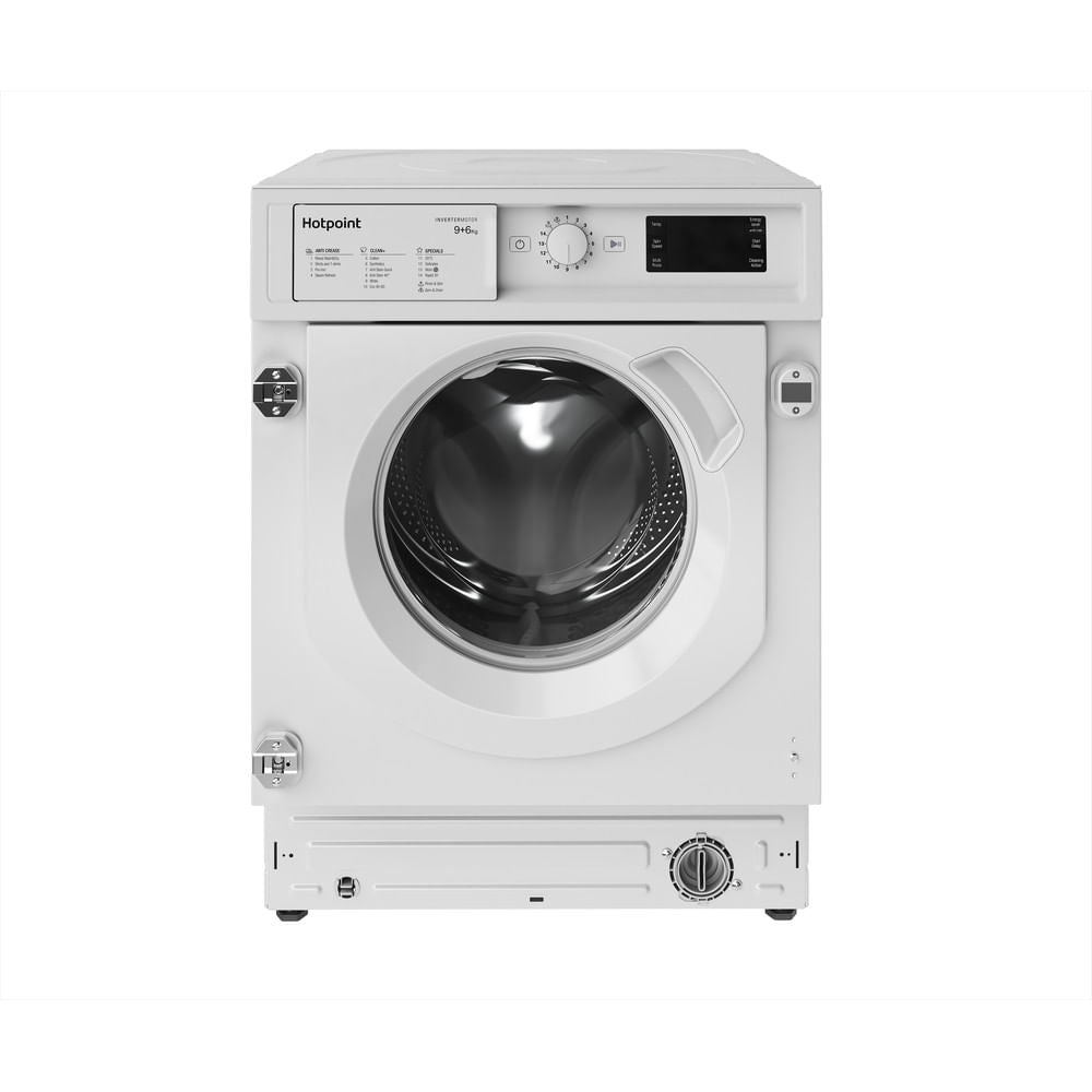 Hotpoint BIWDHG961485UK Integrated Washer Dryer, 9kg/6kg, 1400 Spin, White, D Rated - image 1