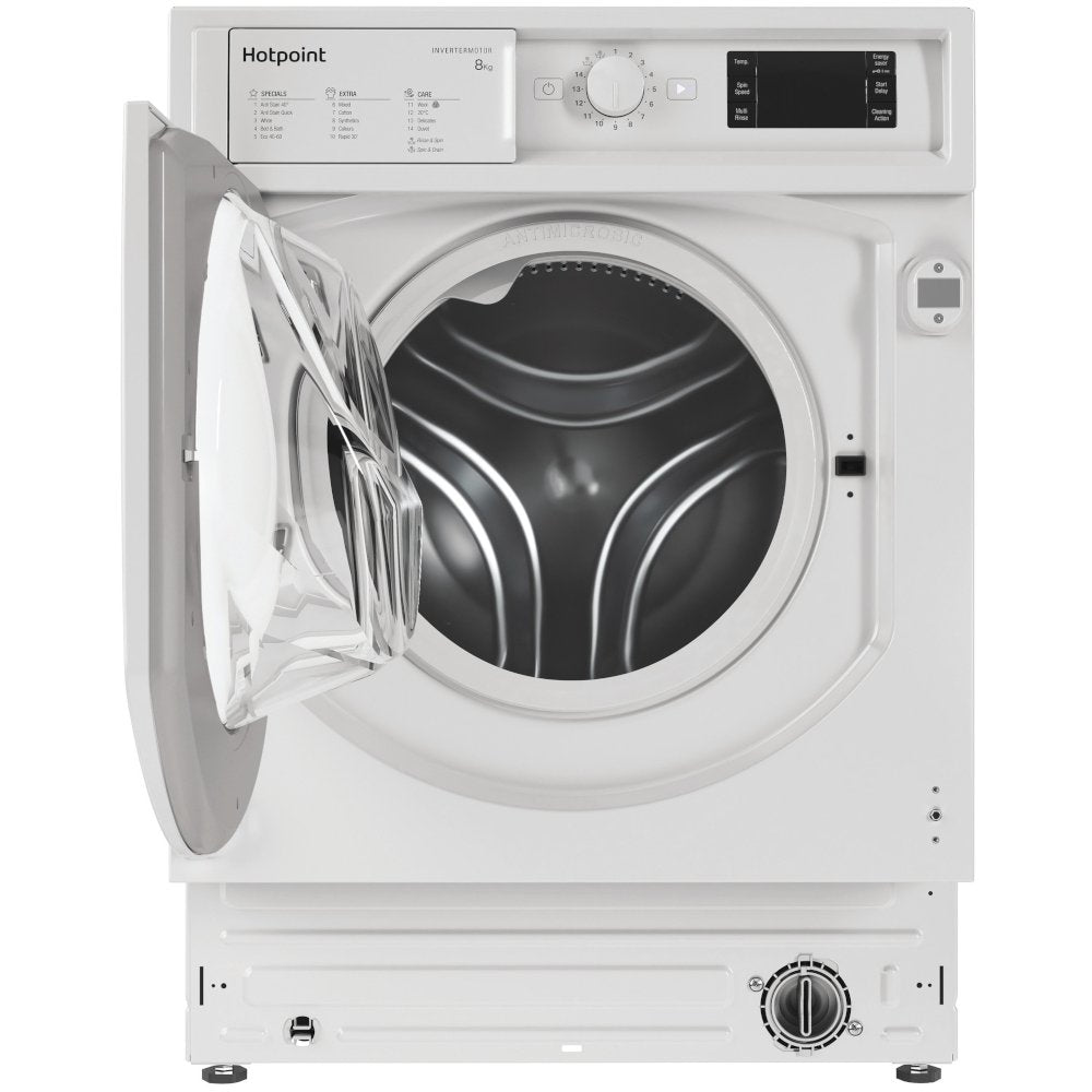 Hotpoint BIWMHG81485UK Integrated Washing Machine, 8kg, 1400 Spin, White, B Rated - image 2