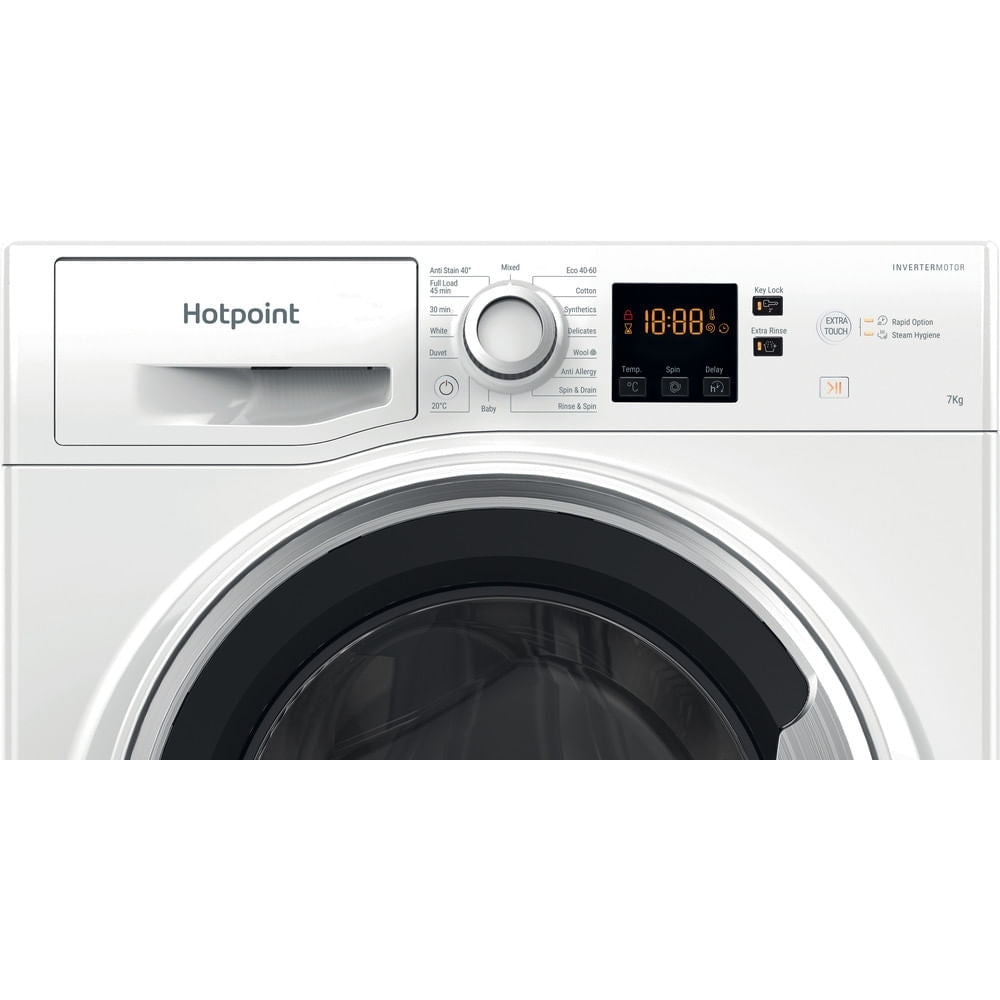 Hotpoint NSWE7469WSUK Washing Machine, 7kg, 1400 Spin, White, A Rated - image 3