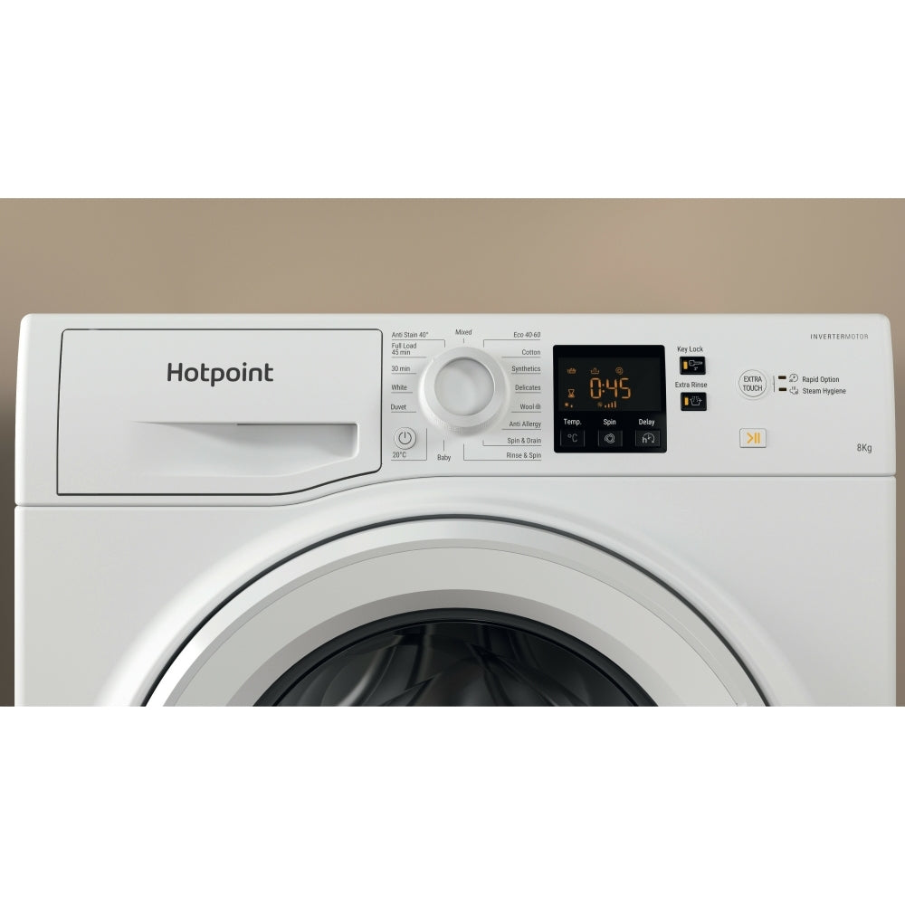 Hotpoint NSWM 846 W UK Washing Machine, 8kg, 1400 Spin, White, A Rated - image 9