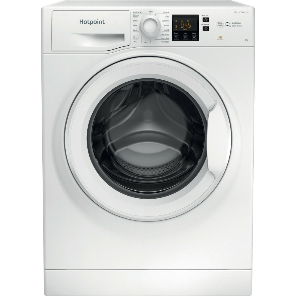Hotpoint NSWM 846 W UK Washing Machine, 8kg, 1400 Spin, White, A Rated - image 1