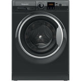 Hotpoint NSWM 846 BS UK Washing Machine, 8kg, 1400 Spin, Black, A Rated - image 1