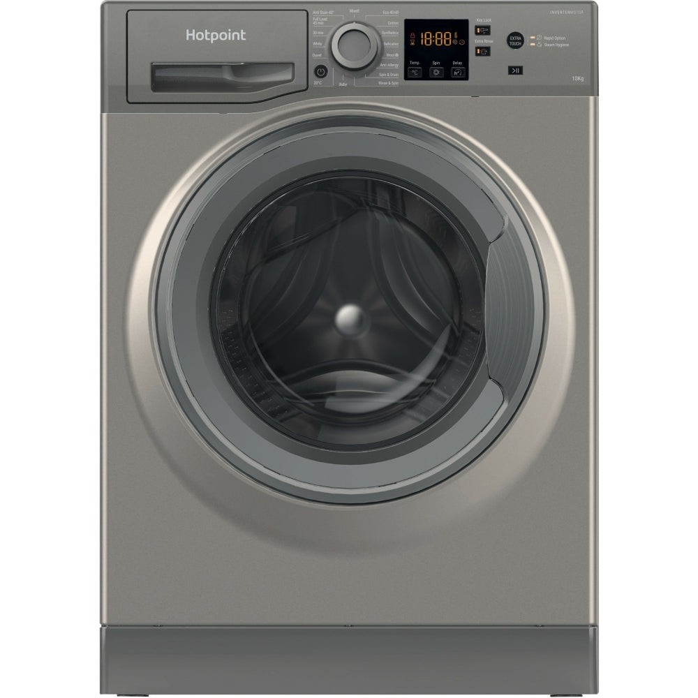 Hotpoint NSWM 1046 GG UK Washing Machine, 10kg, 1400 Spin, Grey, A Rated - image 1