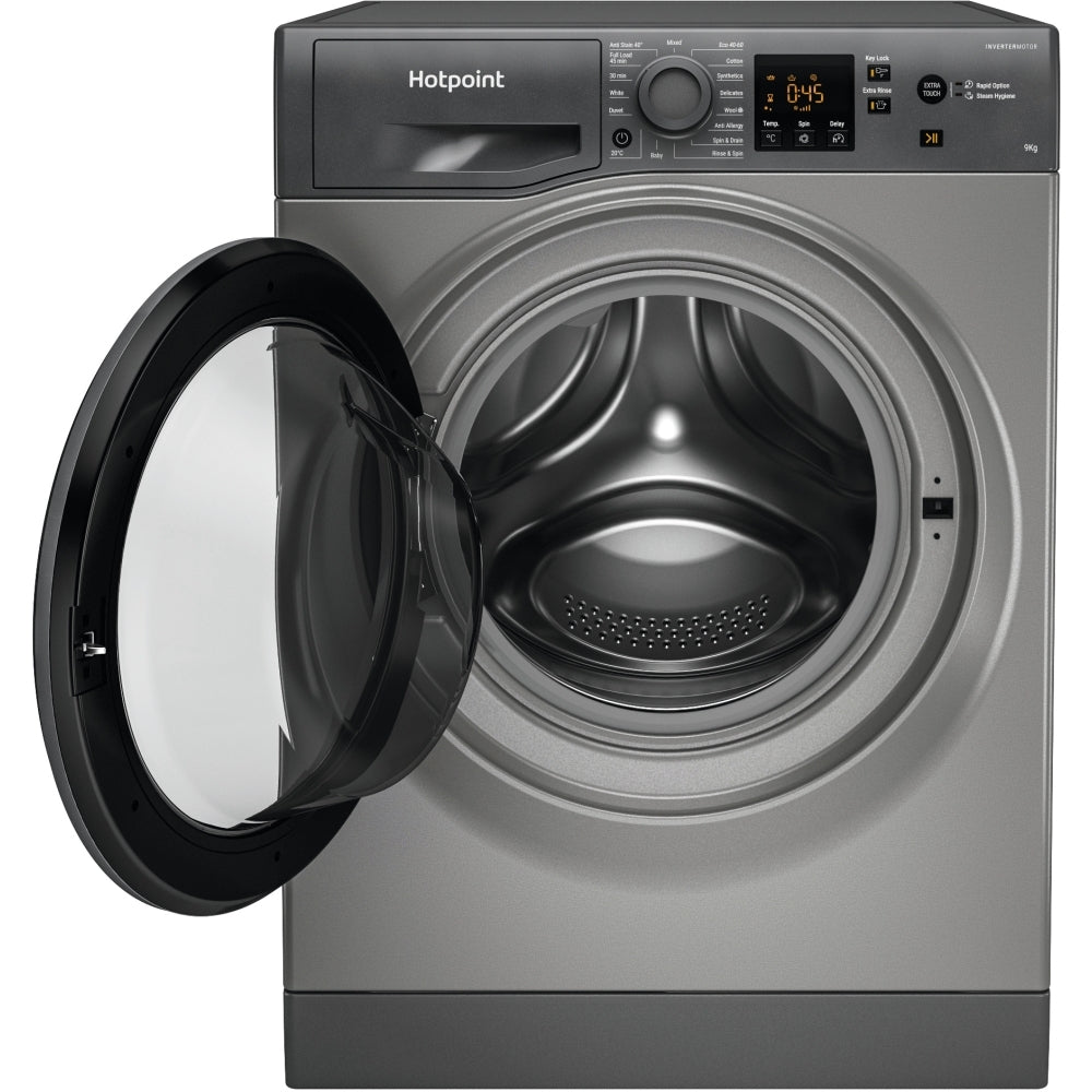 Hotpoint NSWM 946 GG UK Washing Machine, 9kg, 1400 Spin, Grey, A Rated - image 7