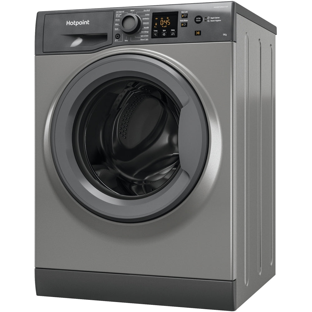 Hotpoint NSWM 946 GG UK Washing Machine, 9kg, 1400 Spin, Grey, A Rated - image 8