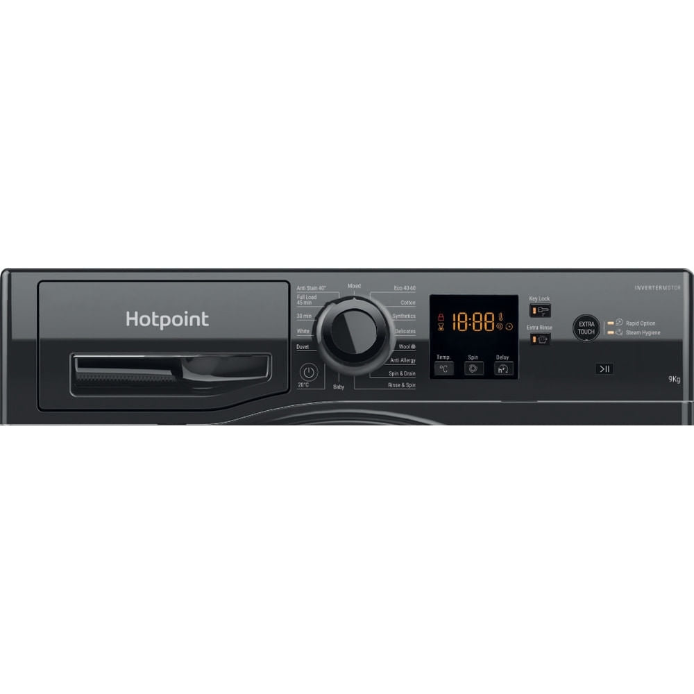 Hotpoint NSWF946BSUK Washing Machine, 9kg, 1400 Spin, Black, A Rated - image 5