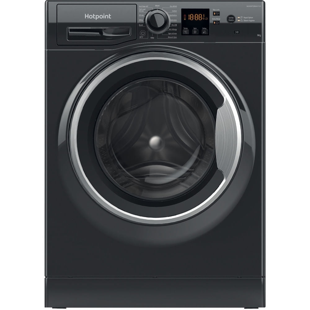 Hotpoint NSWF946BSUK Washing Machine, 9kg, 1400 Spin, Black, A Rated - image 1