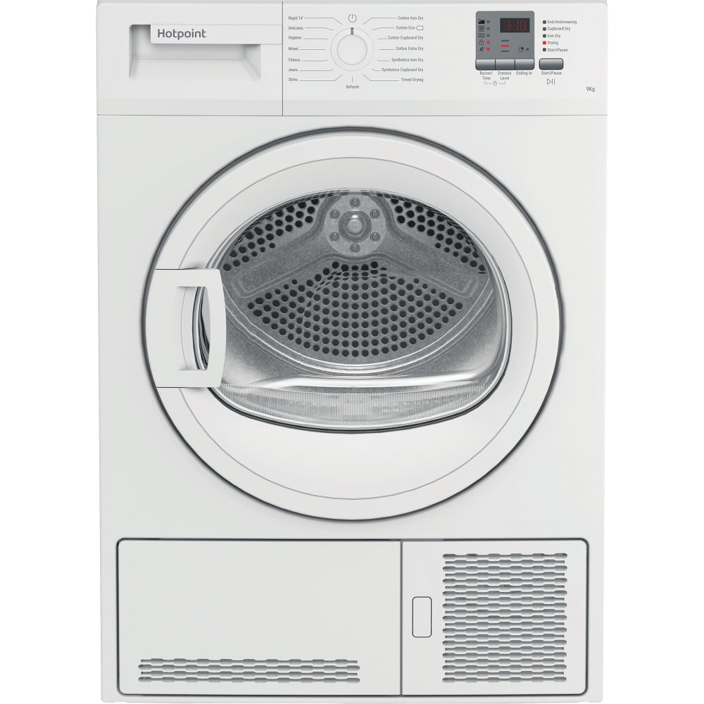 Hotpoint C HD C92 WWGD UK Condenser Tumble Dryer, 9kg, White, B Rated - image 1