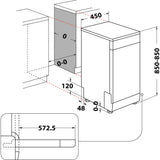 Hotpoint HP2FE10CS90SUK Slimline Dishwasher, 10 Place Settings, Silver, E Rated - image 9
