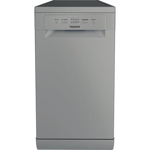 Hotpoint HP2FE10CS90SUK Slimline Dishwasher, 10 Place Settings, Silver, E Rated