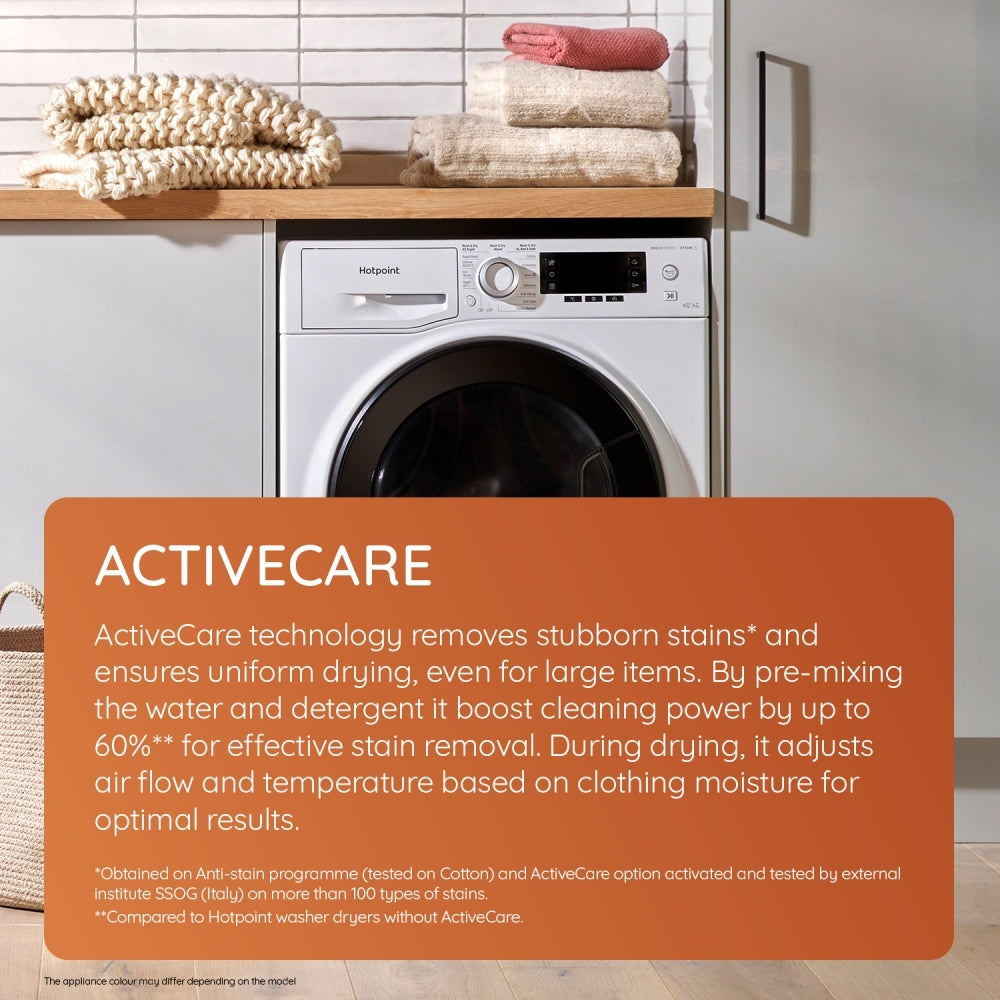 Hotpoint NDD 10748 DA UK Washer Dryer, 10kg/7kg, 1400 Spin, White, C Rated - image 2