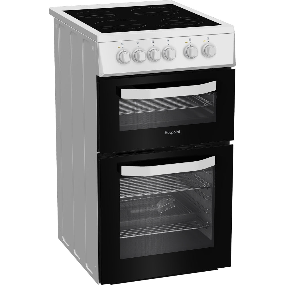 Hotpoint HTE5VCW Ceramic Electric Cooker with Separate Grill, White, A Rated - image 3