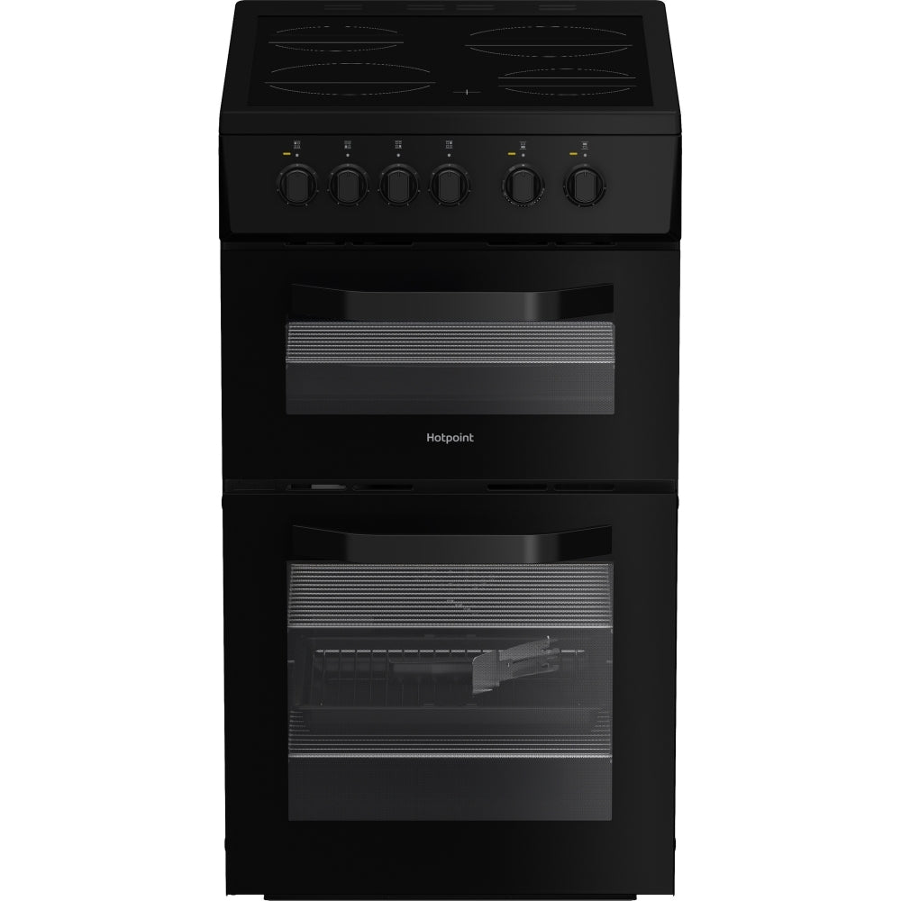 Hotpoint HTE5VCB Ceramic Electric Cooker with Separate Grill, Black, A Rated - image 1