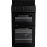 Hotpoint HTE5VCB Ceramic Electric Cooker with Separate Grill, Black, A Rated - image 1