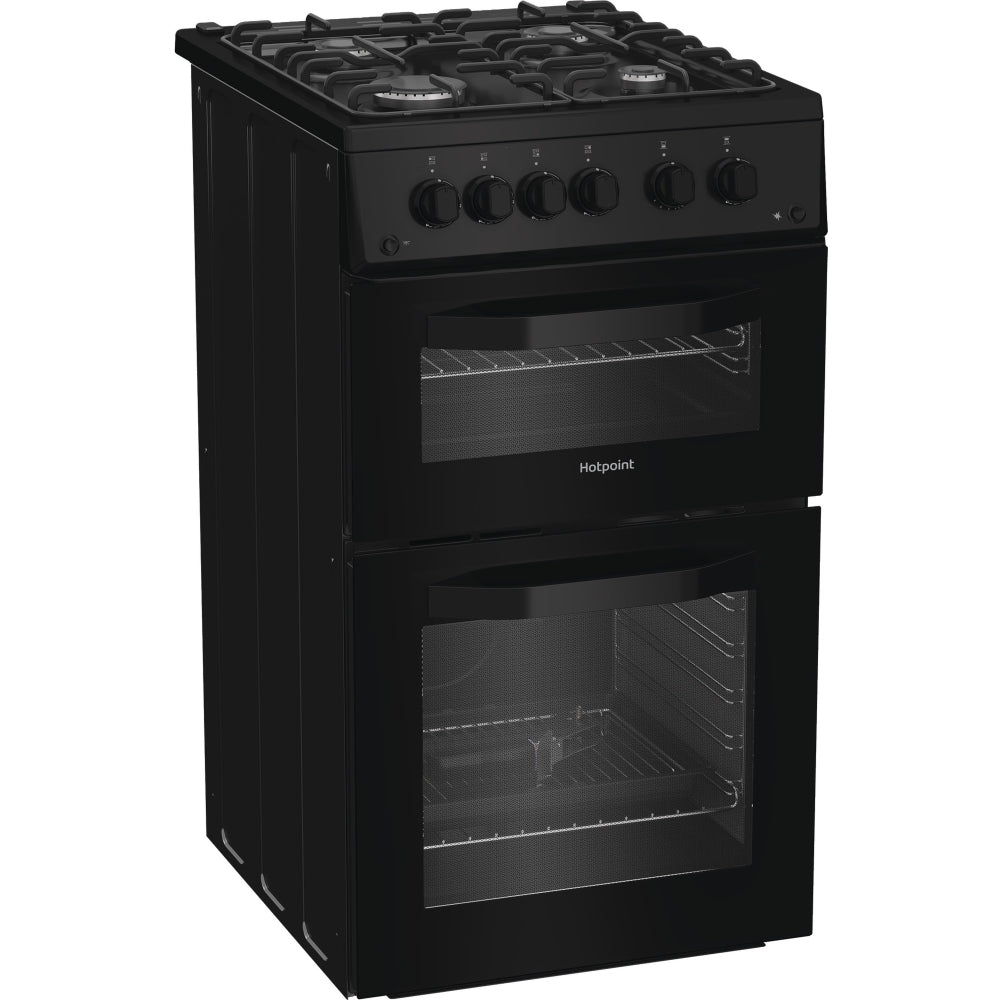 Hotpoint HTG5GCB Gas Cooker with Separate Grill, Black, A+ Rated - image 3